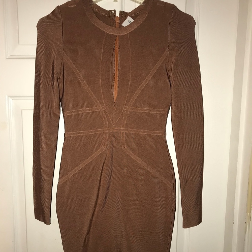 Tan bandage dress